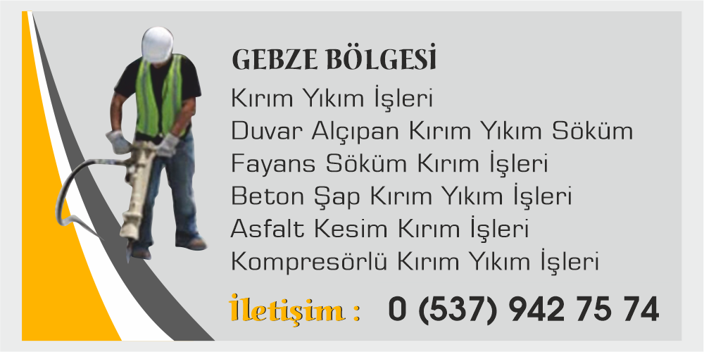 Gebze Asfalt Kesim Beton Kesim Şap Kırım İşleri